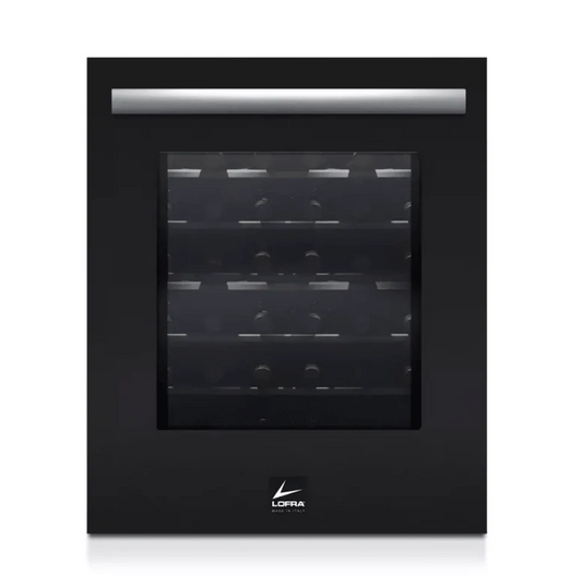 Lofra Professional Integrated Wine Cooler 36T Black 36 Bottle Dual Zone Wood Shelving