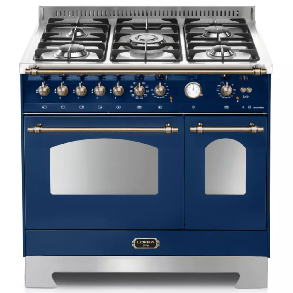 Lofra Dolcevita 90 RBLD 96MFTECI Gas Dual Fuel Range Cooker 90cm Navy Blue & Bronze