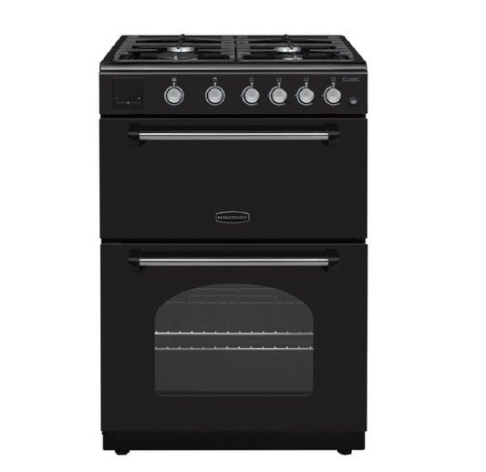 Rangemaster Classic 60 Black Gas Double Oven Cooker 60cm