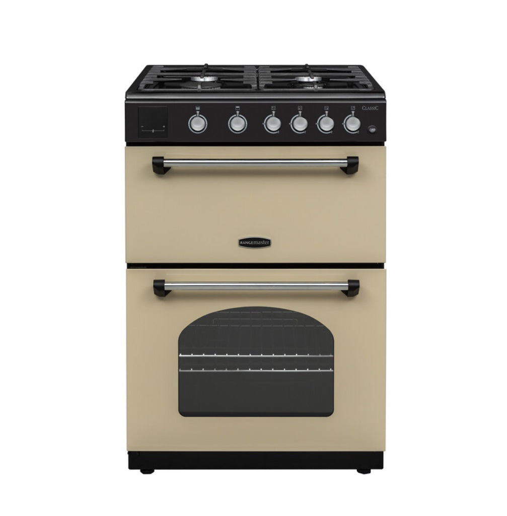 Rangemaster Classic 60 Cream Gas Double Oven Cooker 60cm