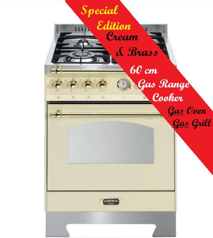 60cm Italian Lidded Classic Cream Natural Gas Range Cooker LOFRA Dolcevita RBI66GVGT