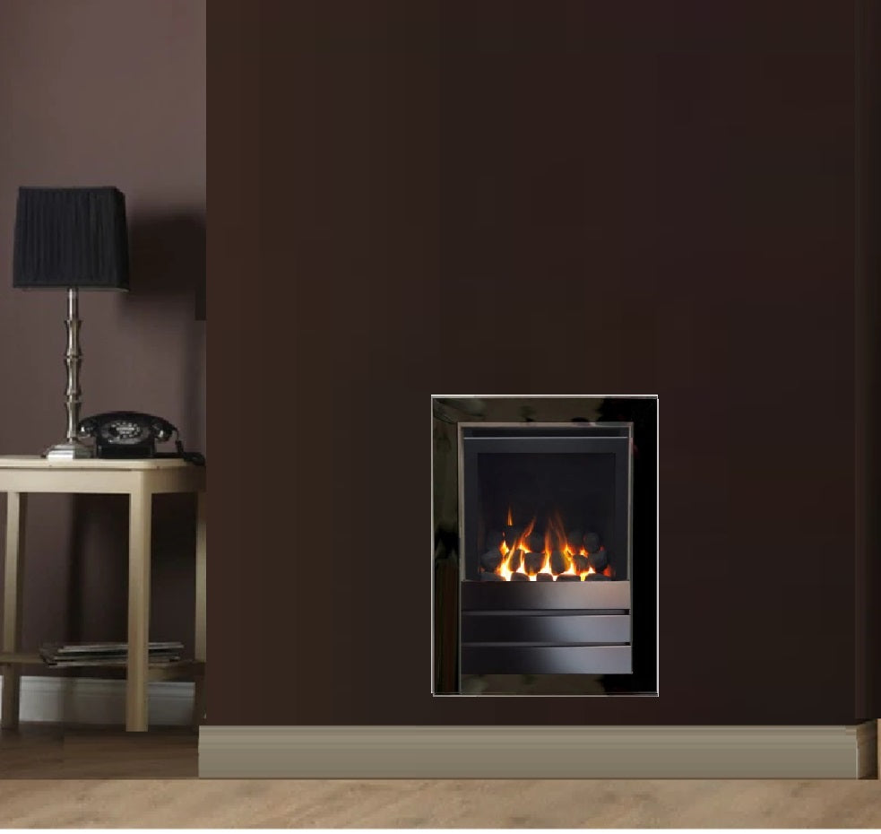 Series S4000W CF Coal Effect High Efficiency Gas Fire Black Nickel 4 Side Designer Frame