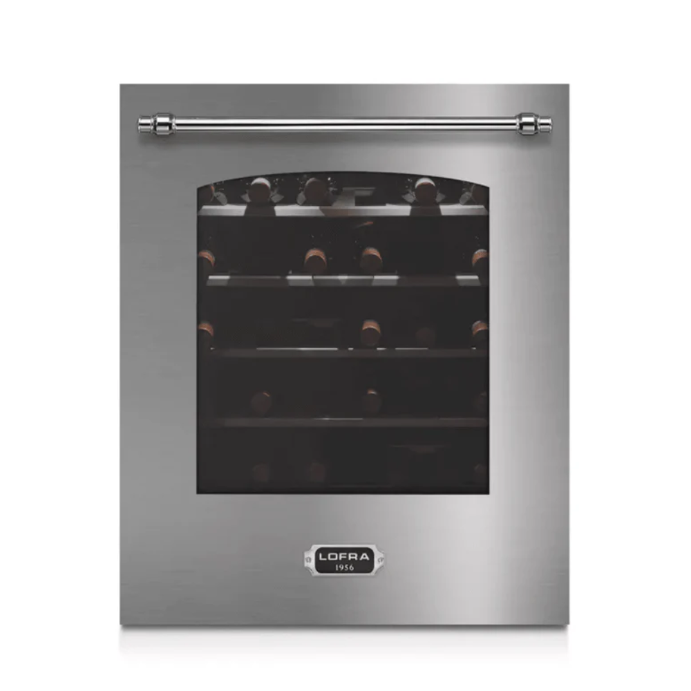 Lofra Dolcevita 36T Integrated Wine Cooler Stainless Steel 36 Bottle Dual Zone Wood Shelving