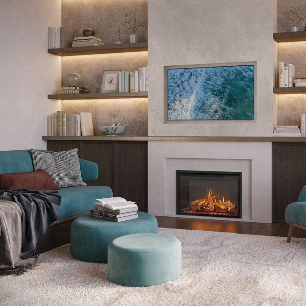 Gazco eMotiv 74 Electric Fire blue room 