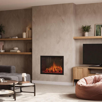 eMotiv 84 Electric Fire neutral wall pink furniture