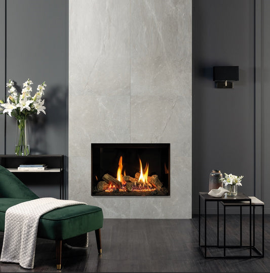 Gazco Riva2 600 Balanced Flue Log Effect Gas Fire with Edge Frameless Finish