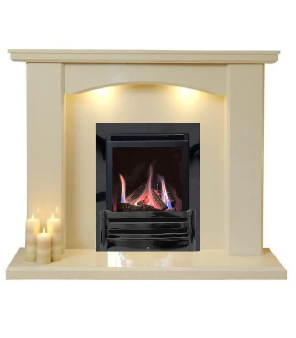 Series 4000 HE CF Log Effect High Efficiency Gas Fire Black Nickel Frame & Front