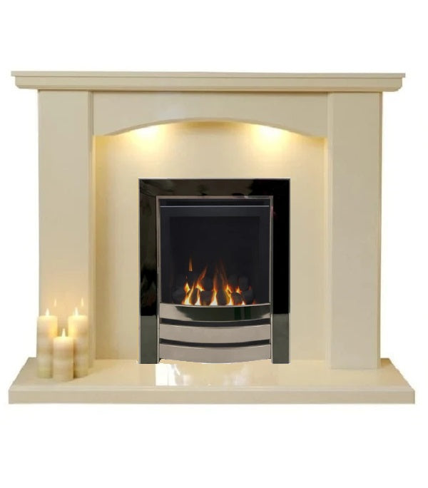 Series 4000 HE CF Log Effect High Efficiency Gas Fire Black Monaco Nickel Steel