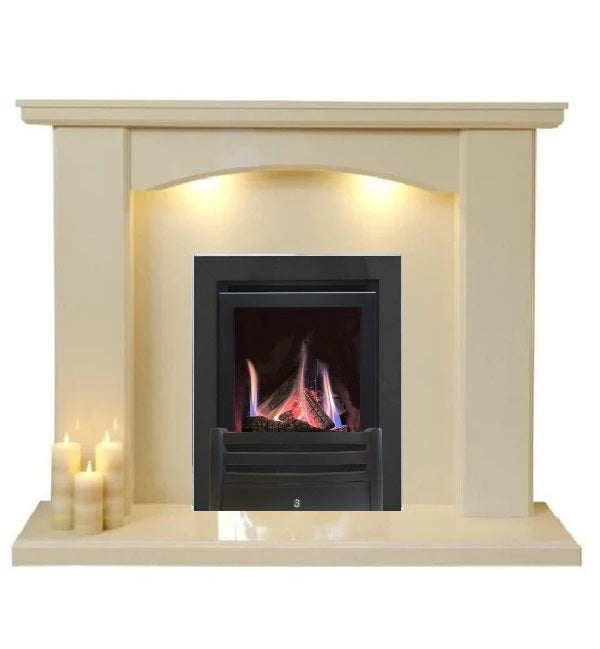 Series 4000 HE CF Log Effect High Efficiency Gas Fire Matt Black Frame & Front