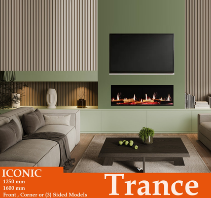 Iconic Trance 1250 Electric Fire Advanced Electric Video Flame Effect Log Fire 1250mm