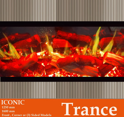 Iconic Trance 1250 Electric Fire Advanced Electric Video Flame Effect Log Fire 1250mm