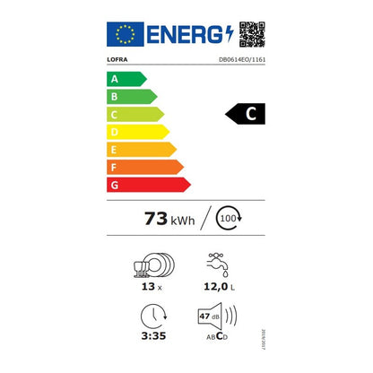 Lofra Total Black Collection 60 DB0614E0 Black Integrated Dishwasher 60cm