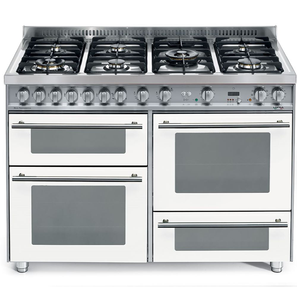 Lofra Professional 120 PBI 126SMFE+DMFT 2AEO Gas Dual Fuel Range Cooker White 120cm