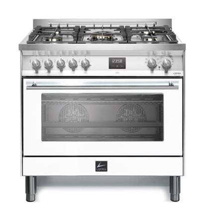 Lofra Venezia 90 PBPG 96WMFT AEO White Gas Dual Fuel Range Cooker 90cm