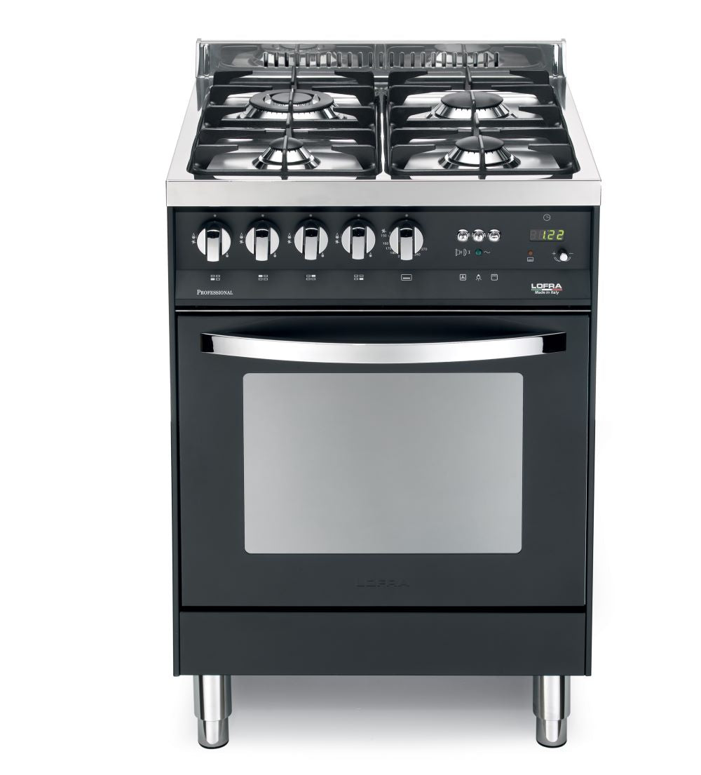 Lofra Rainbow 60 PNM i66MFT / GVT C Black Gas Dual Fuel Range Cooker 60cm