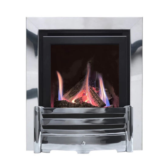 Series 4000 HE CF Log Effect High Efficiency Gas Fire Brass Frame & Front