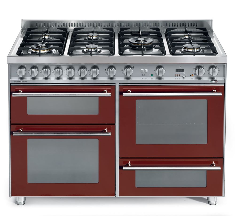 Lofra Professional 120 PR 126SMFET+DMFT 2AEO Burgundy Dual Fuel Gas Range Cooker 120cm