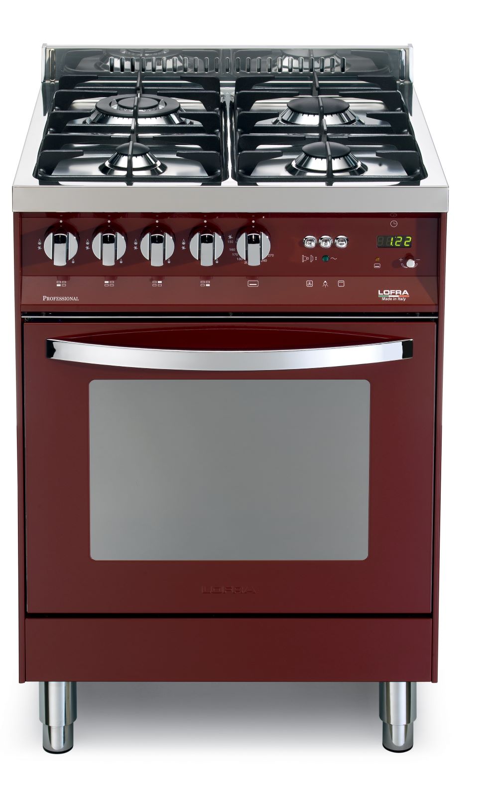 Lofra Rainbow 60 PR 66MFTC GVT Burgundy Gas Dual Fuel Range Cooker 60cm