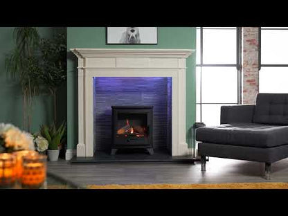 Penman Electric Stove Suite, Log Stove, Log Box and 90° Decorative Flue Pipe