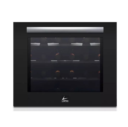 Lofra Professional Integrated Wine Cooler 24T Black 24 Bottle Dual Zone Wood Shelving