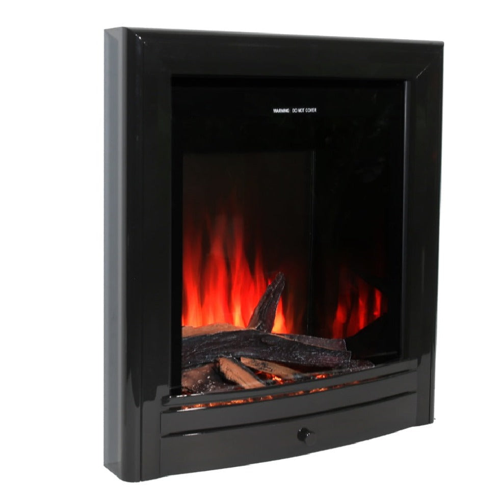 Ecodesign 16" e-Deep Large Log Pulse Electric Log Effect Fire in Black Nickel