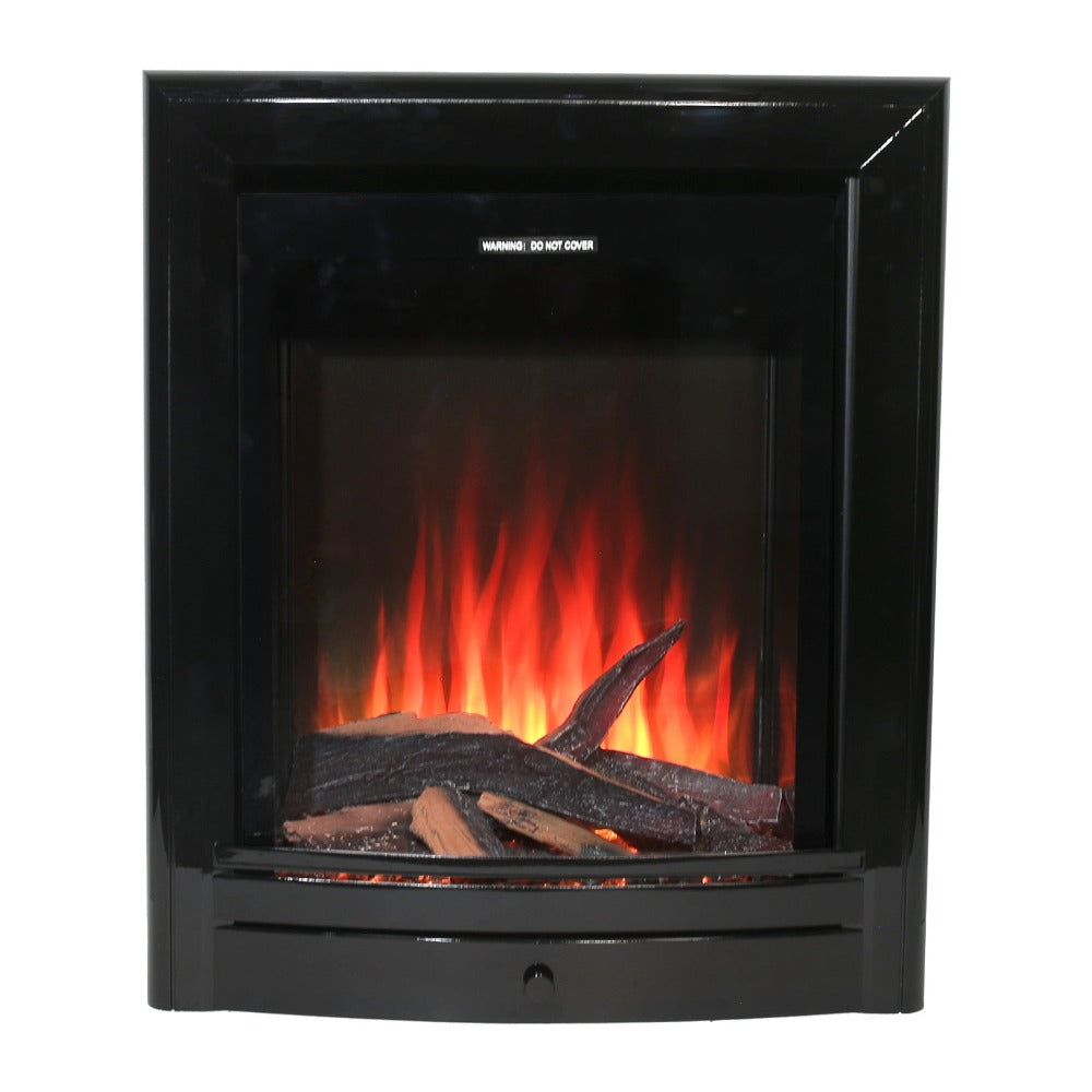 Ecodesign 16" e-Deep Large Log Pulse Electric Log Effect Fire in Black Nickel