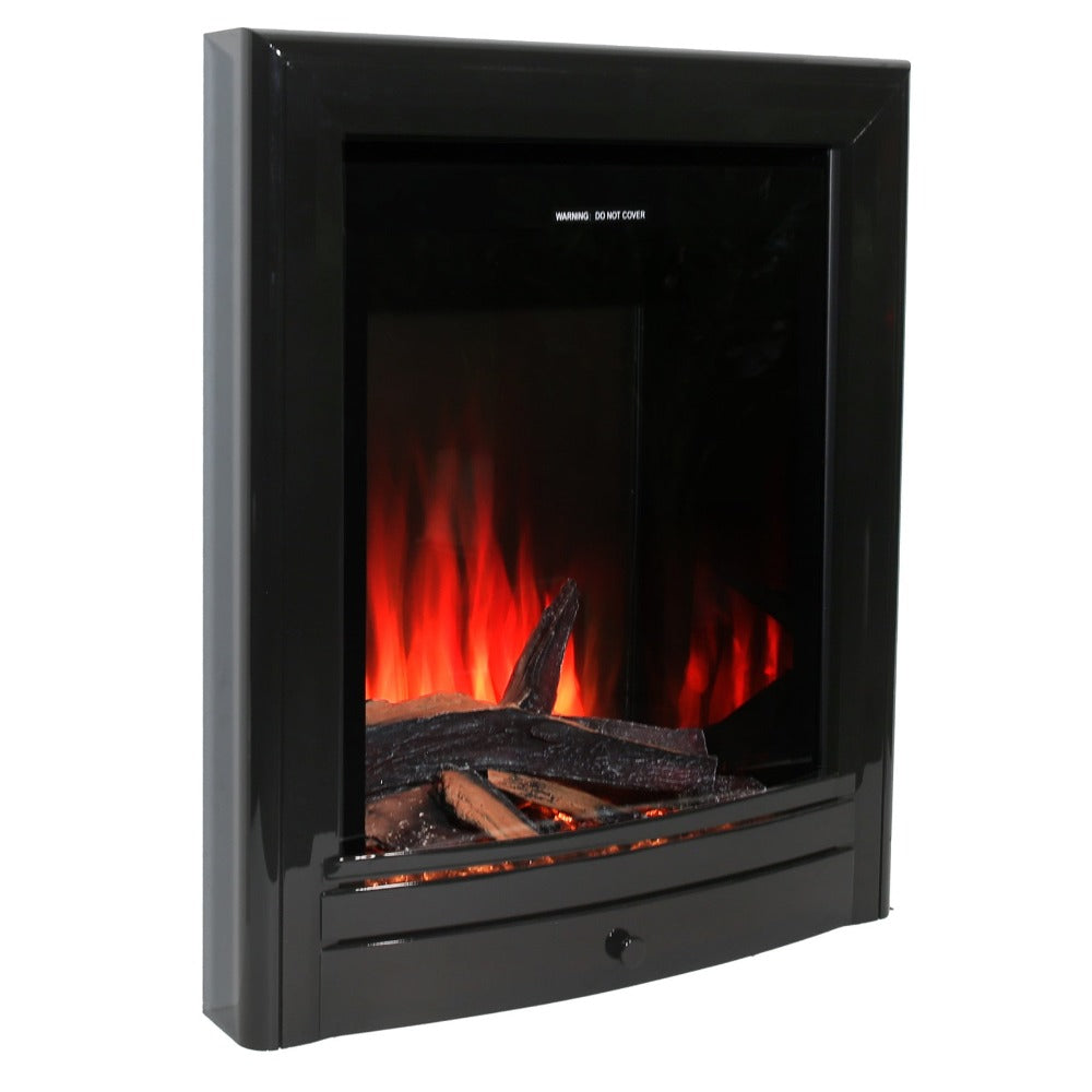 Ecodesign 16" e-Deep Large Log Pulse Electric Log Effect Fire in Black Nickel