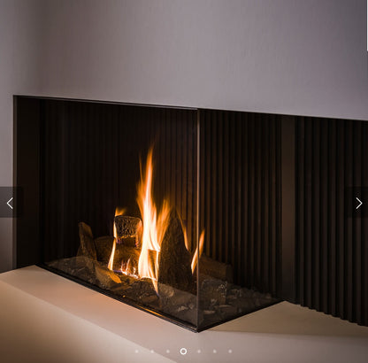 Trimline TL83 Right Facing Corner Balanced Flue Remote Controlled Gas Fire