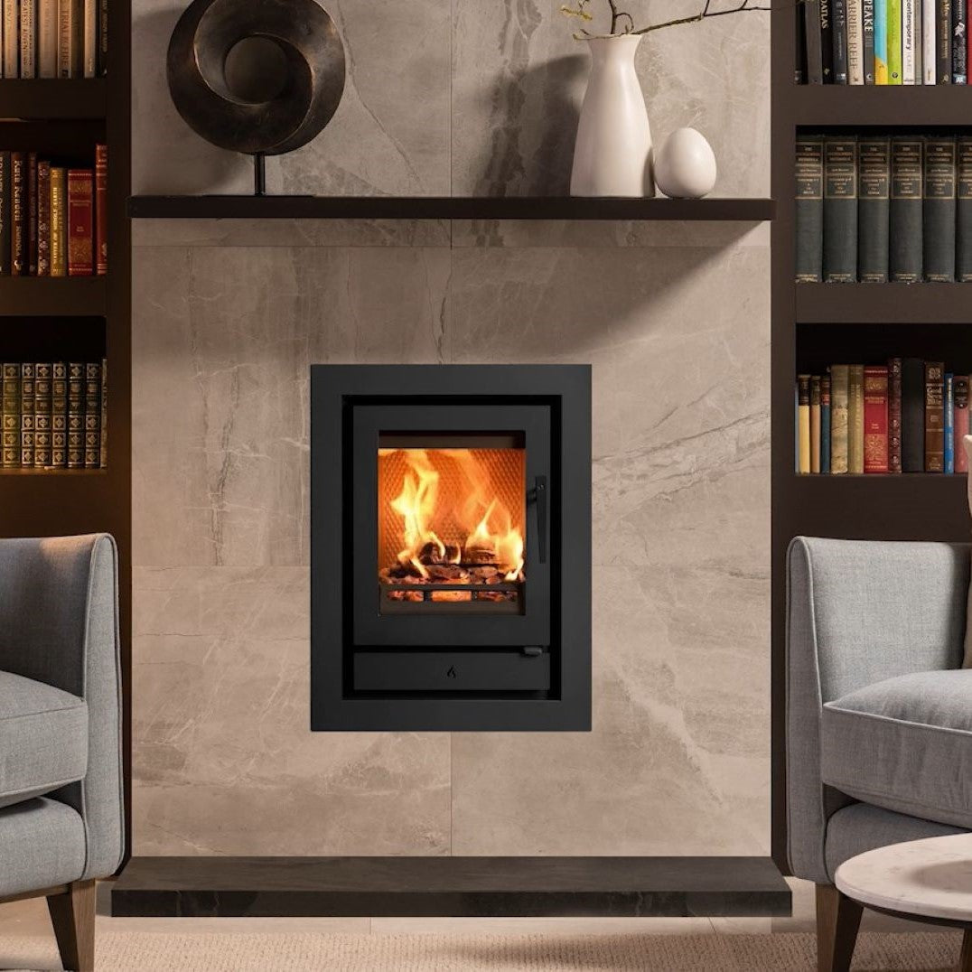 Gazco Riva2 40 Solid Fuel Inset with 4-Sided Frame,Riva2 40 Stove & Flue Bundle