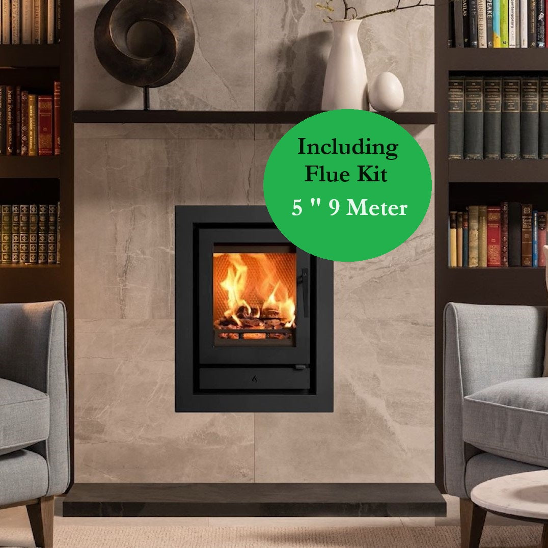 Gazco Riva2 40 Solid Fuel Inset with 4-Sided Frame,Riva2 40 Stove & Flue Bundle