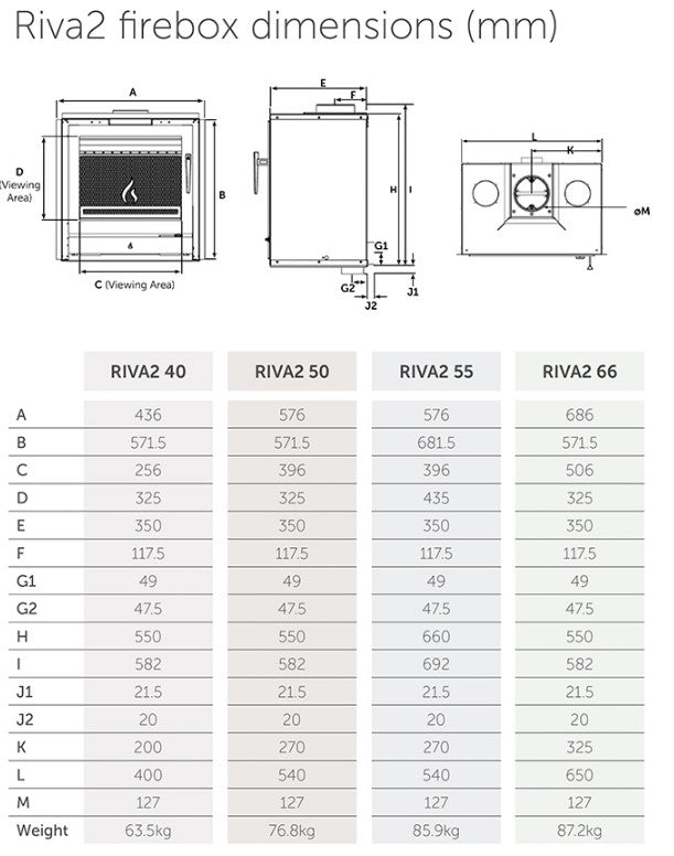 Gazco Riva2 40 Solid Fuel Inset with 4-Sided Frame,Riva2 40 Stove & Flue Bundle