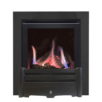 Series 4000 HE CF Log Effect High Efficiency Gas Fire Matt Black Frame & Front