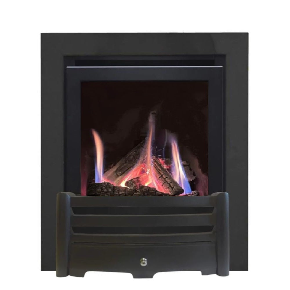 Series 4000 HE CF Log Effect High Efficiency Gas Fire Matt Black Frame & Front