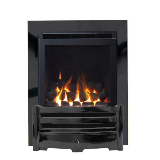 Series 4000 HE CF Coal Effect High Efficiency Gas Fire with Black Nickel Frame and Front