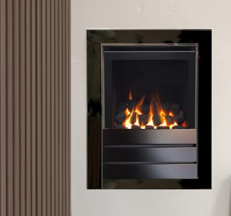 Series S4000W CF Coal Effect High Efficiency Gas Fire Black Nickel 4 Side Designer Frame