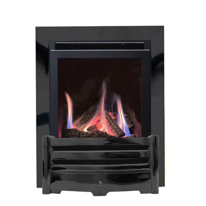 Series 4000 HE CF Log Effect High Efficiency Gas Fire Black Nickel Frame & Front