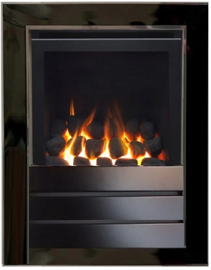 Series S4000W CF Coal Effect High Efficiency Gas Fire Black Nickel 4 Side Designer Frame