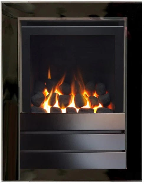 Series S4000W CF Coal Effect High Efficiency Gas Fire Black Nickel 4 Side Designer Frame