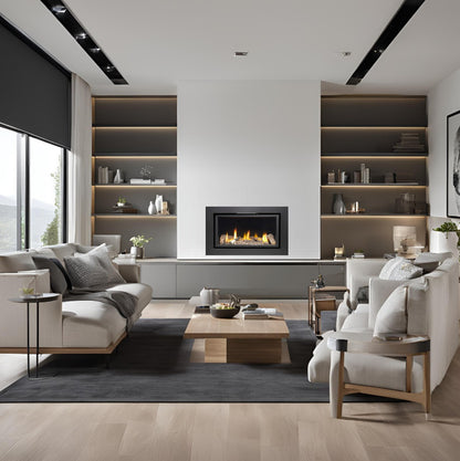 Series 6000 HE High Efficiency Wall Gas Fire with Matt Black Frame S6000