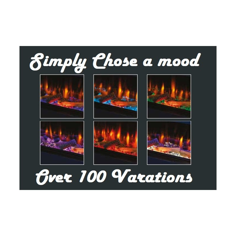 Iconic Viva 530 Log Effect Electric Fire with Black Steel Frame