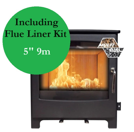 8kw Solid Fuel Stove & Chimney Lining Bundle  - MultiEco8 Bundle 8kw