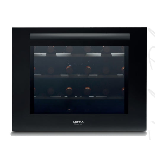 Lofra Total Black 24T Integrated Wine Cooler Total Black 24 Bottle Dual Zone Wood Shelving