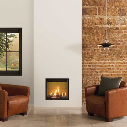 Gazco Riva2 500HL Slimline Balanced Flue Log Effect Gas Fire with Edge Frame