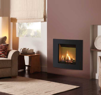 Gazco Riva2 500HL Slimline Balanced Flue Log Effect Gas Fire with Verve Frame