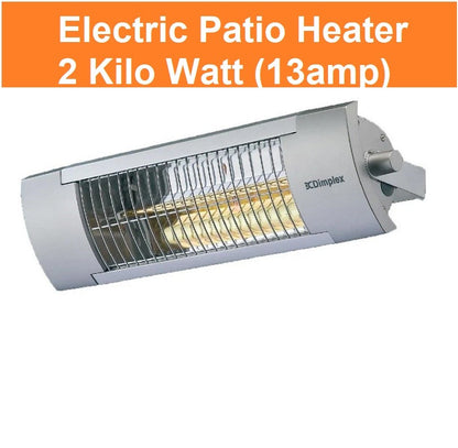 Electric Outdoor Patio Heater Radiant Heater & Light. 2 kw .13 amp fitting. DIMPLEX OPH20 2kW