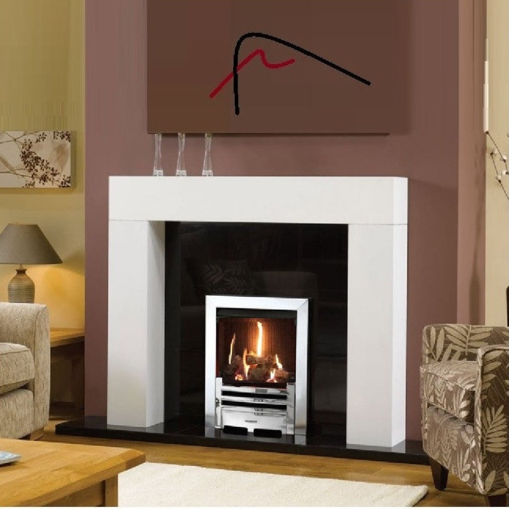 Gazco Logic HE Conventional Flue Log Effect Gas Fire with Chrome Arts Frame and Front