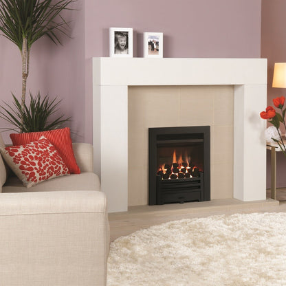 Gazco Logic HE Balanced Flue Coal Effect Gas Fire with Brushed Steel Arts Frame and Front