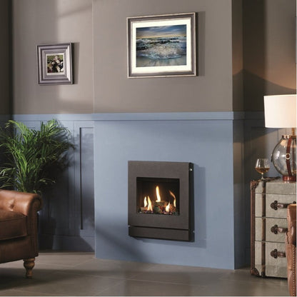 Gazco Logic HE Balanced Flue Log Effect Gas Fire with Designio2 Graphite Frame