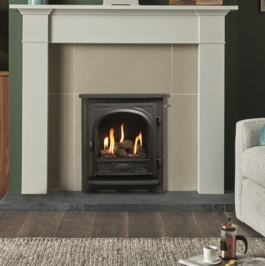 Gazco Logic HE Balanced Flue Log Effect Gas Fire with Stockton Frame