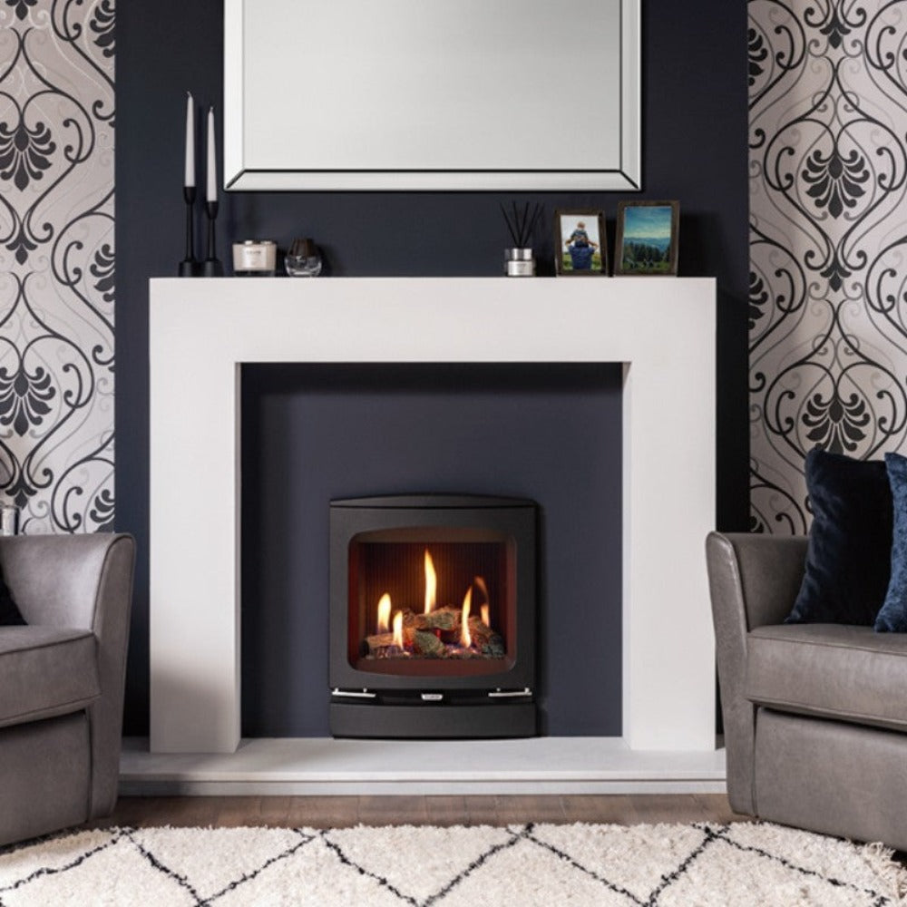 Gazco Logic HE Balanced Flue Log Effect Gas Fire with Vogue Frame